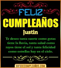 GIF Frases de Cumpleaños Justin